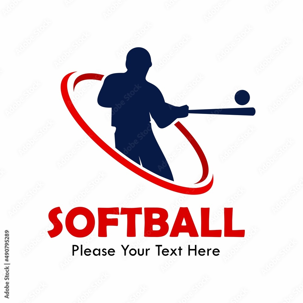 Softball design logo template illustration