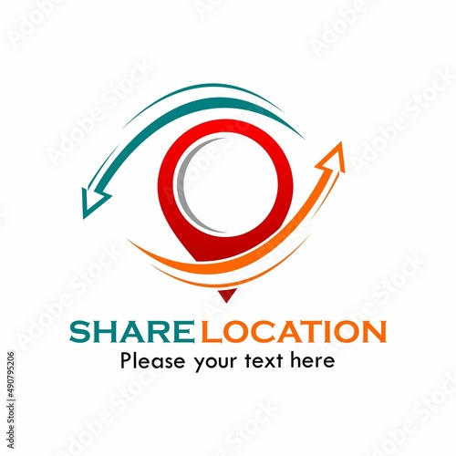 Share location logo template illustration