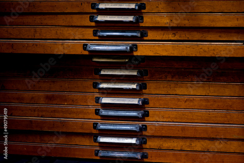 Wallpaper Mural A vintage type chest, close-up on drawers Torontodigital.ca