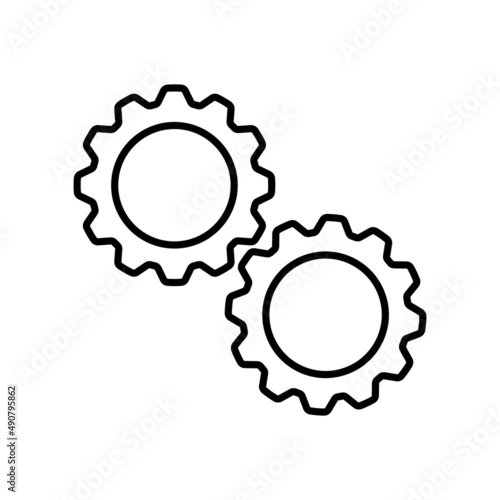 Gear Settings thin line symbol, cogwheel Icon. Innovation logo. Illustration