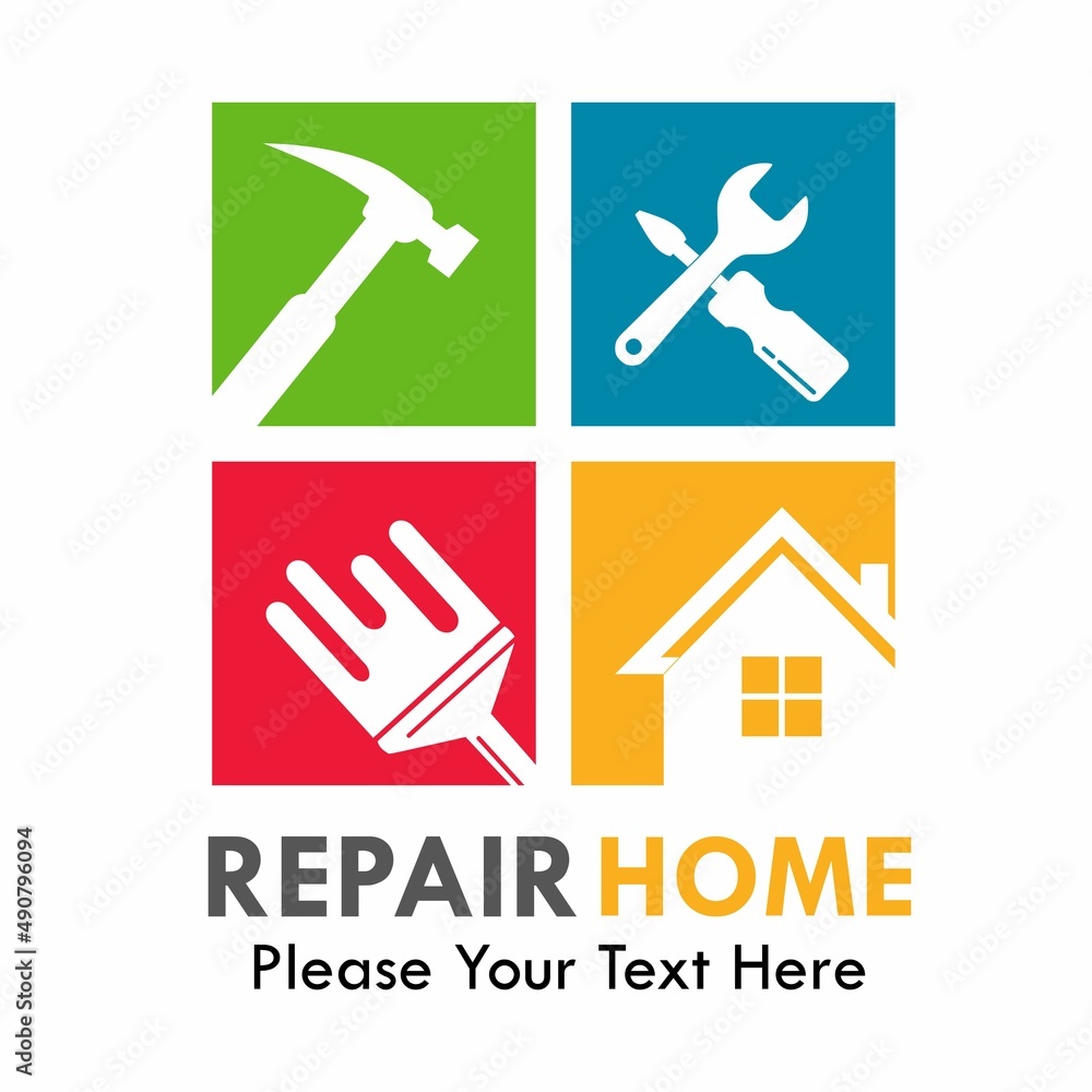 Repair home logo template illustration