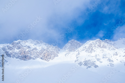 View from the Nordkette Alps mountain landscape in Innsbruck