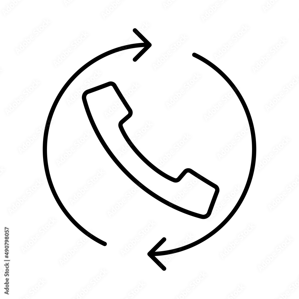 WebPhone simple line flat icon, telephone support symbol. Call us concept. illustration WebPhone simple line flat icon, telephone support symbol. Call us concept. illustration