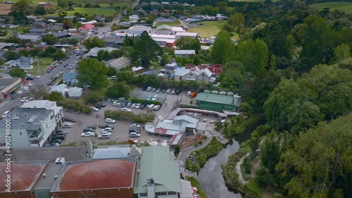 Aerial: Matakana village, New Zealand photo