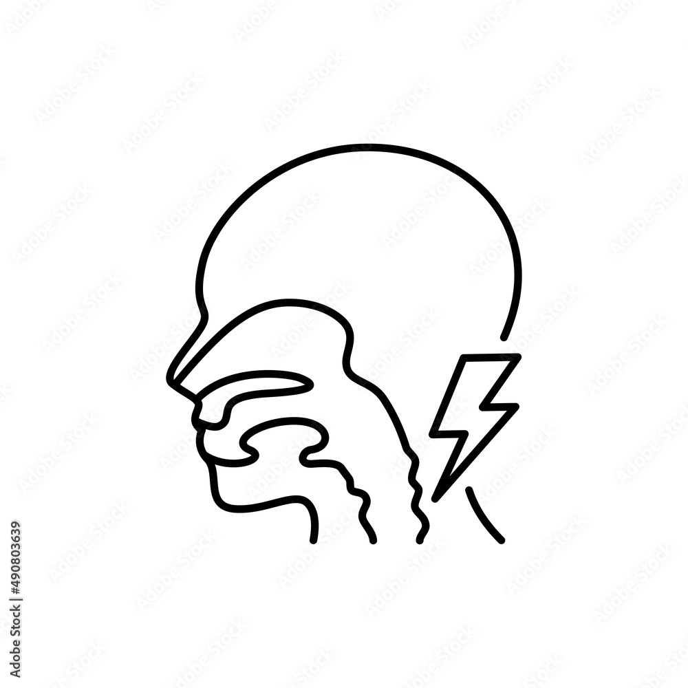 Dysphagia color line icon. Human diseases. Dysphagia color line icon. Human diseases.