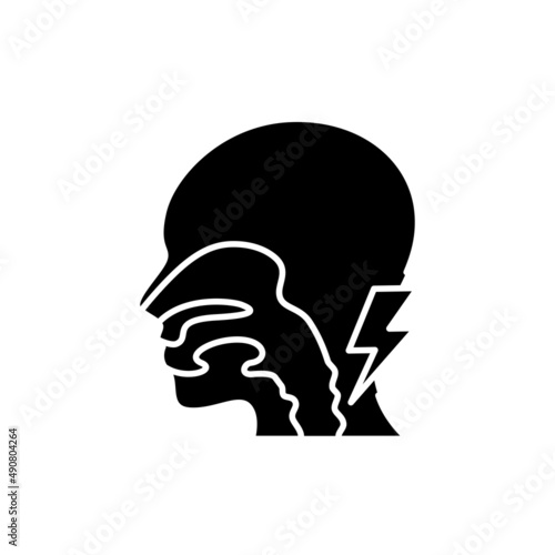 Dysphagia color line icon. Human diseases.