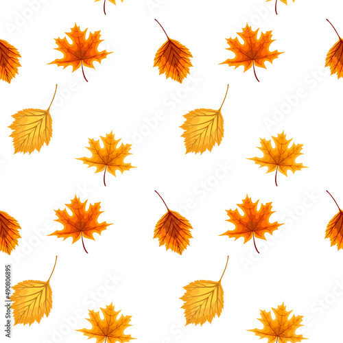 Abstract Illustration Autumn Sale Background with Falling Autumn Leaves