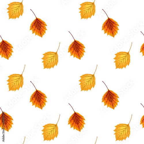 Abstract Illustration Autumn Background with Falling Autumn Leaves. Seamless ...