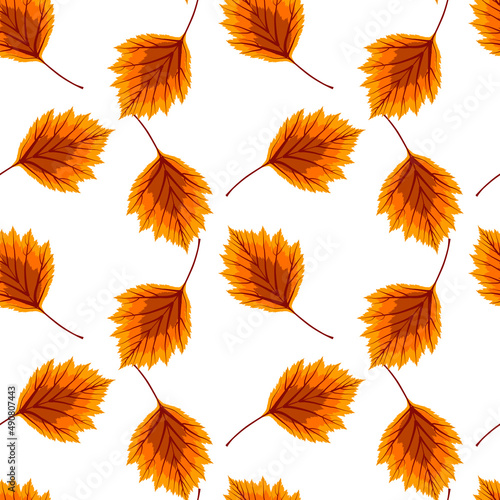 Abstract Illustration Autumn Background with Falling Autumn Leaves. Seamless ...