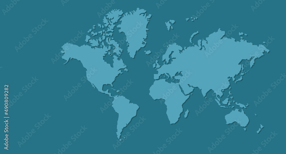 Illustration représentant un planisphère, une carte du monde sur fond vert