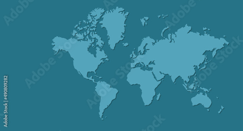 Illustration repr  sentant un planisph  re  une carte du monde sur fond vert