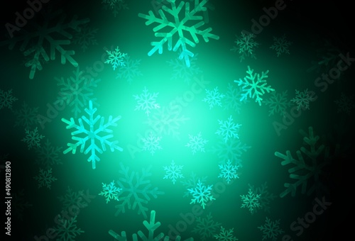 Dark Green vector backdrop in holiday style.