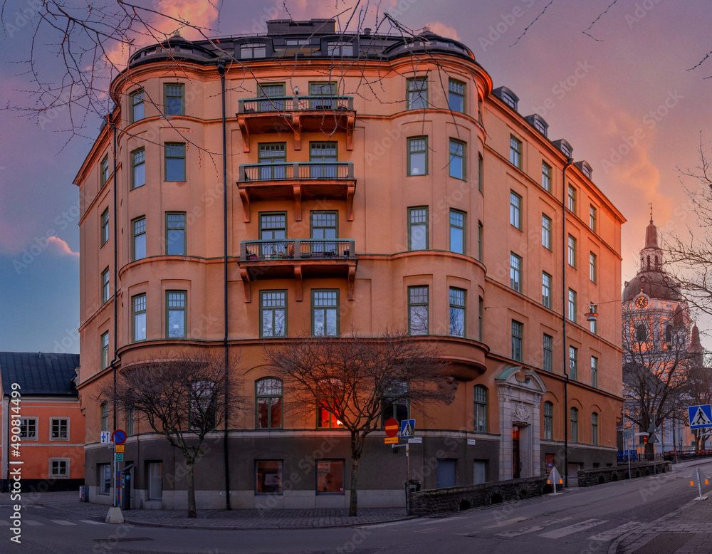 beautiful turn-of-the-century building in Stockholm, Sweden