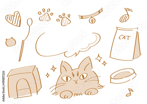 猫　ペット用品のイラスト