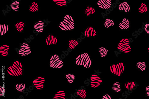 Love seamless pattern background with hearts. Illustration
