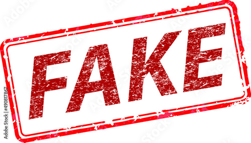 Vector illustration FAKE into frame of rubber stamp