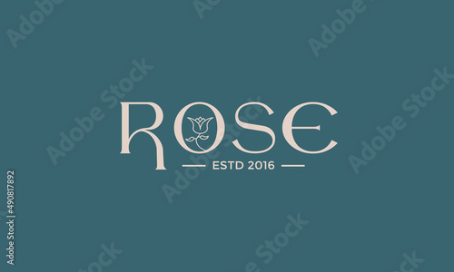 Rose flower logo vector for beauty fashion, salon and spa, bouquet boutique, etc