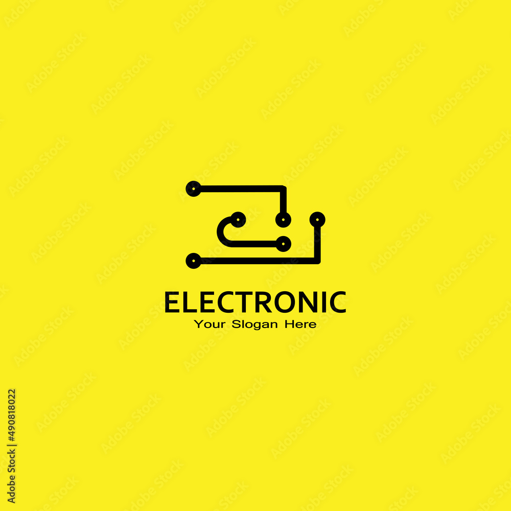 electronic logo, a cool and modern logo suitable to represent a company in the technology field