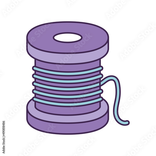 purple spool of thread