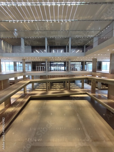 Interior of a modern edification made of cement
