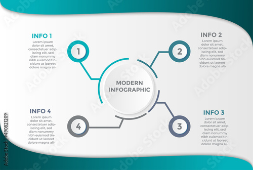 Business Data Visualization Process Chart Elements of Graph Diagram with Steps Options Parts or Processes Vector Infographics Business Template for Presentation