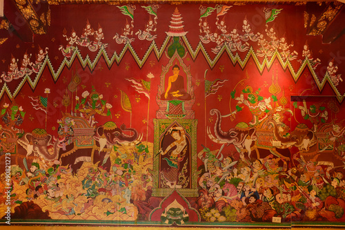 Thai mural wallpaper