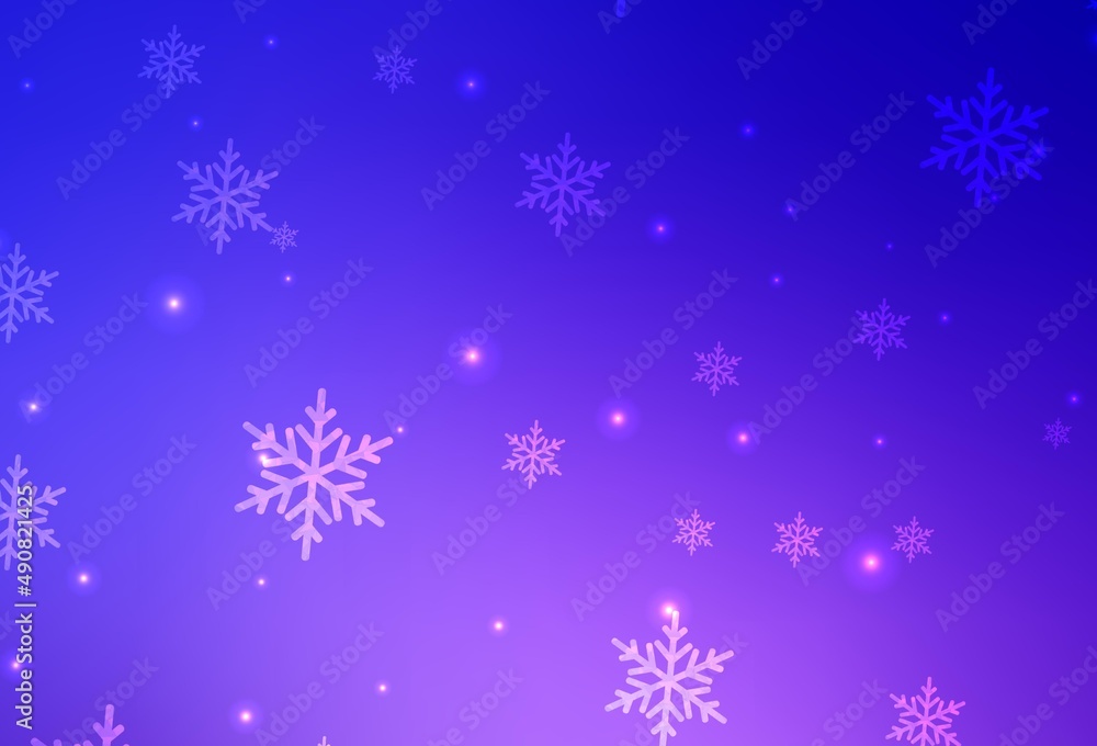 Light Pink, Blue vector pattern in Christmas style.