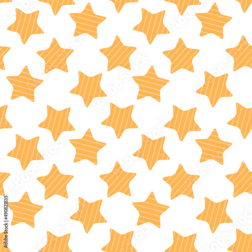 Cartoon holiday star stripes. seamless pattern. Illustration.