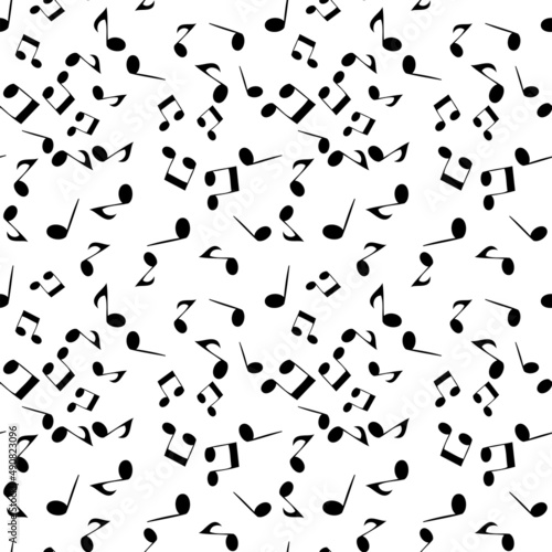 Soaring musical notes. seamless pattern Illustration.