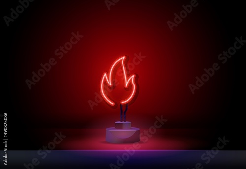 Neon fire icon. Elements in neon style icons. Simple neon flame icon for websites, web design, mobile app © executioner4