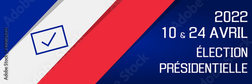 french presidential election 2022, vector banner or social media post template