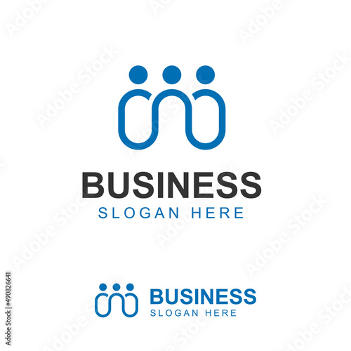 Human social logo design, People together family unity logo vector icon symbol