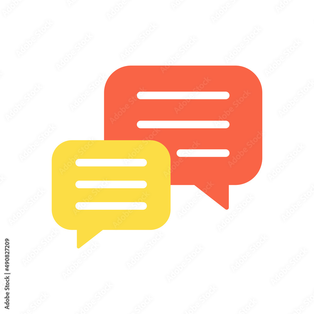 Flat vector illustration of chat bubble. Suitable for design element of social media, group chat, and community discussion. Flat vector illustration of chat bubble. Suitable for design element of social media, group chat, and community discussion.
