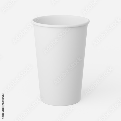 Soda cup in white on a plain background. 3d render.