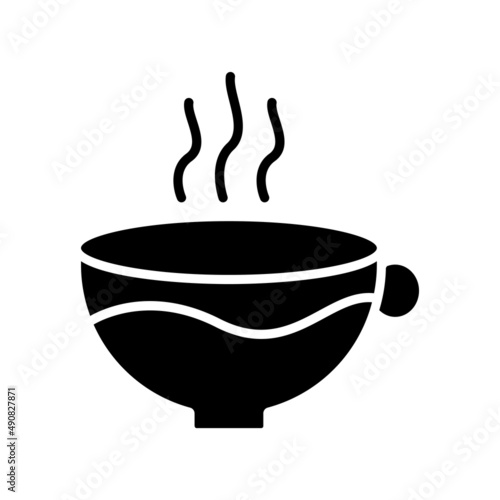 Sup cup icon. glyph style. silhouette. suitable for drink icon. simple design editable. Design template vector