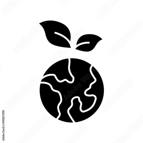 Fotótapéta Earth with leaf icon