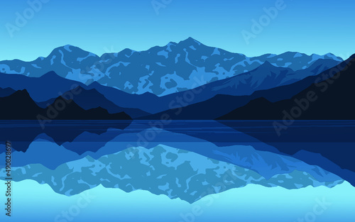 Fototapeta Naklejka Na Ścianę i Meble -  mountain landscape with lake