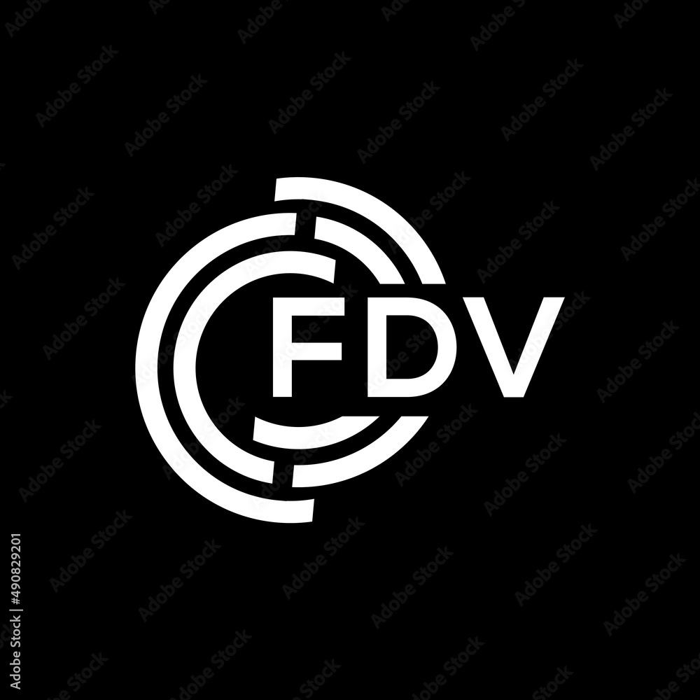 FDV letter logo design on black background. FDV creative initials letter logo concept. FDV letter design. FDV letter logo design on black background. FDV creative initials letter logo concept. FDV letter design.