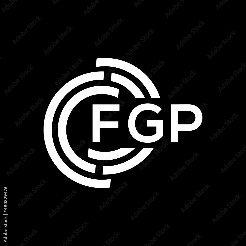 FGP letter logo design on black background. FGP creative initials letter logo concept. FGP letter design. FGP letter logo design on black background. FGP creative initials letter logo concept. FGP letter design.