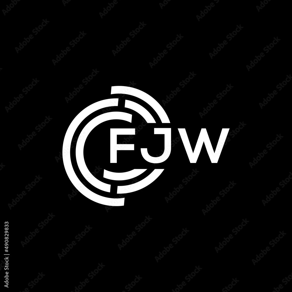 FJW letter logo design on black background. FJW creative initials letter logo concept. FJW letter design.