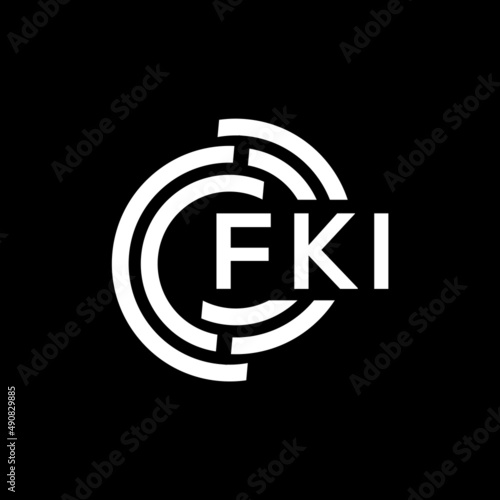 FKI letter logo design on black background. FKI creative initials letter logo concept. FKI letter design. photo