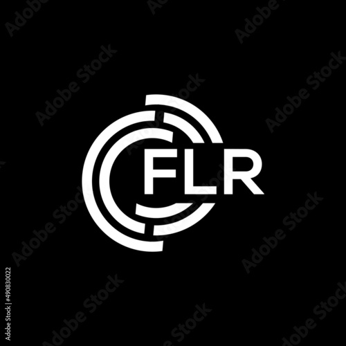 FLR letter logo design on black background. FLR creative initials letter logo concept. FLR letter design. photo