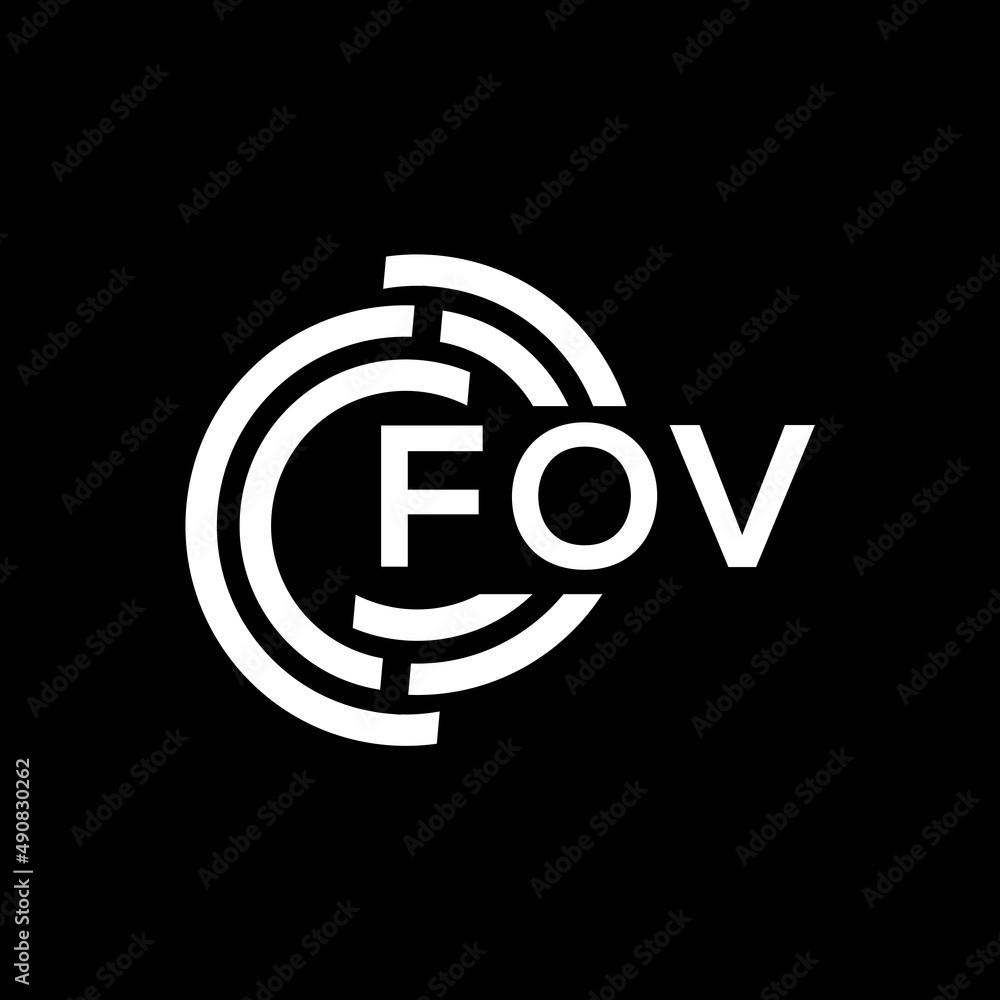 FOV letter logo design on black background. FOV creative initials letter logo concept. FOV letter design. FOV letter logo design on black background. FOV creative initials letter logo concept. FOV letter design.