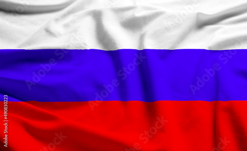 Russia waving flag textile texture
