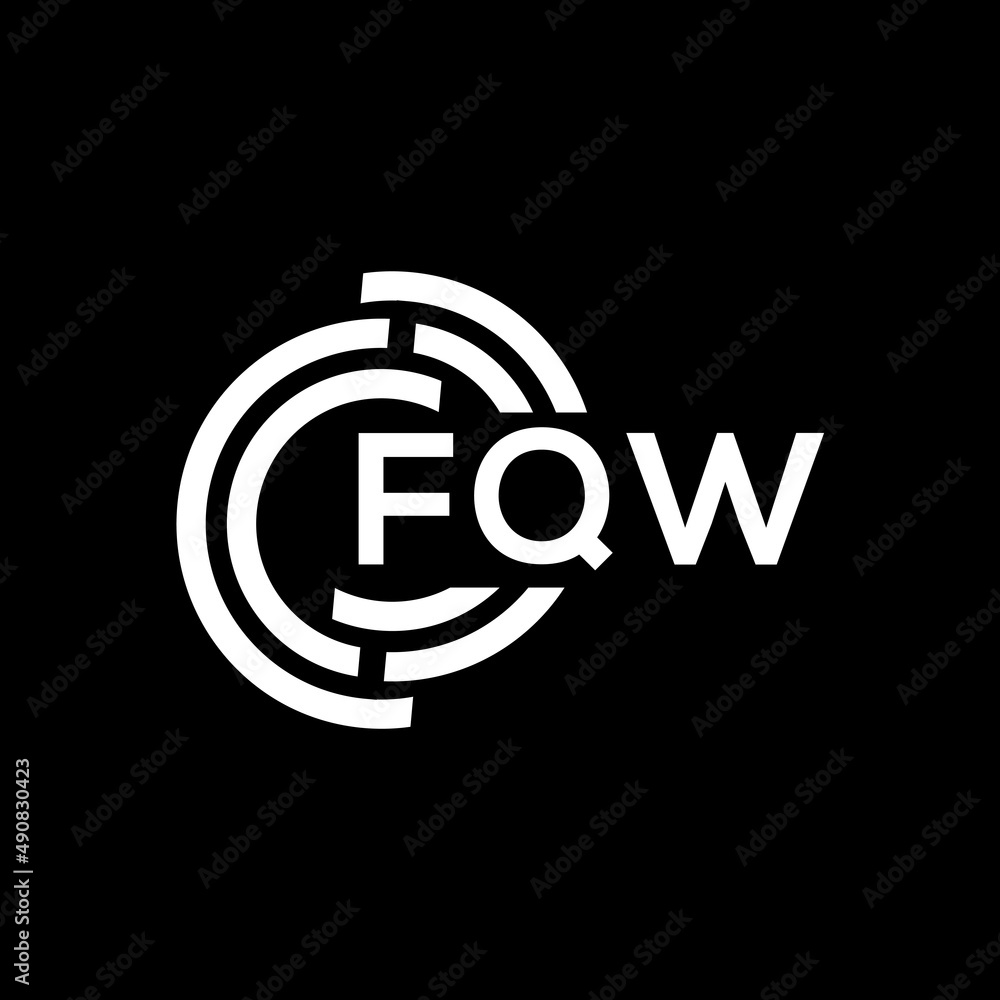 FQW letter logo design on black background. FQW creative initials letter logo concept. FQW letter design. FQW letter logo design on black background. FQW creative initials letter logo concept. FQW letter design.