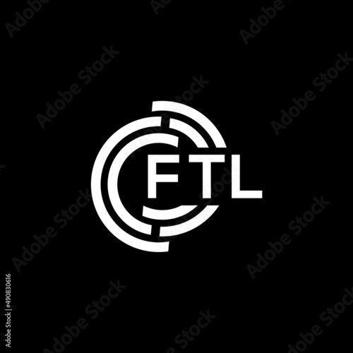 FTL letter logo design on black background. FTL creative initials letter logo concept. FTL letter design. photo