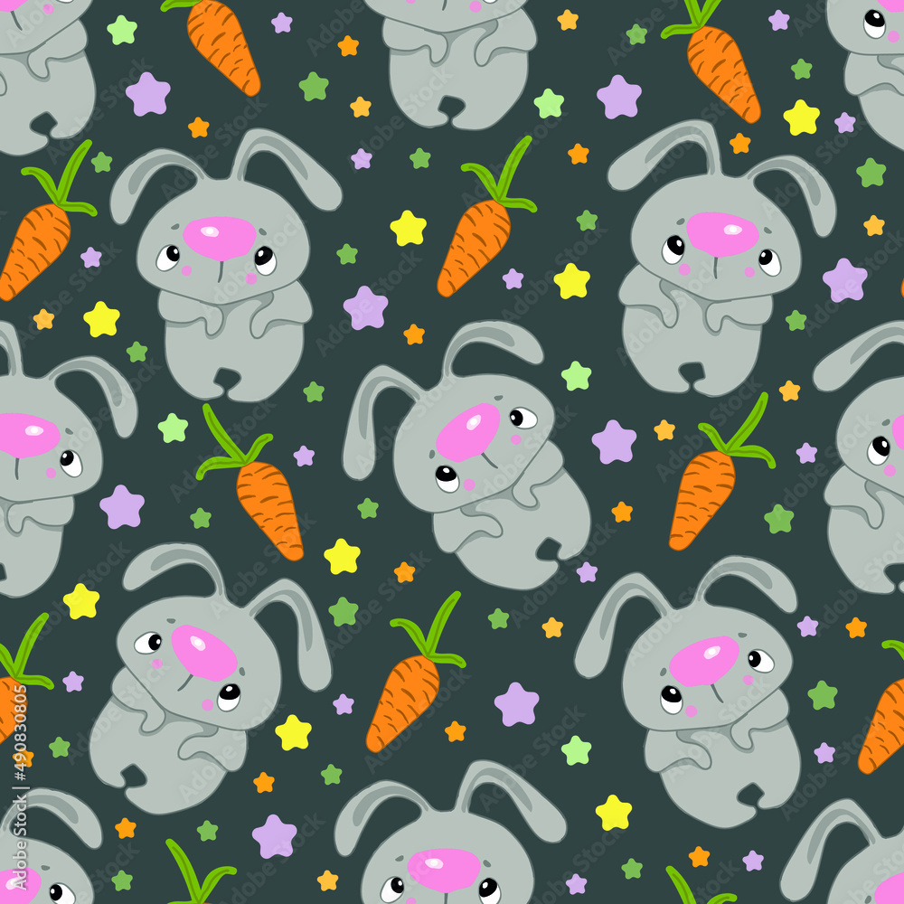 Fototapeta premium hare pattern on dark background