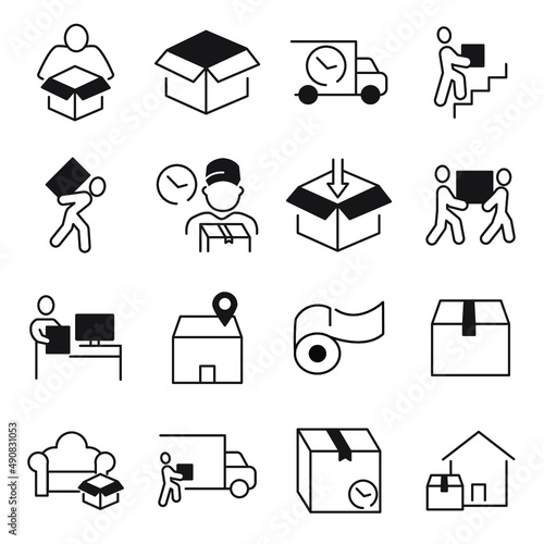 Moving Service icons set . Moving Service pack symbol vector elements for infographic web
