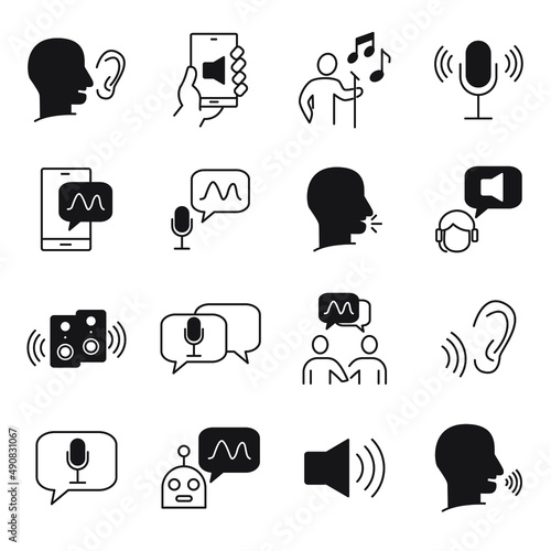Voice  icons set . Voice  pack symbol vector elements for infographic web
