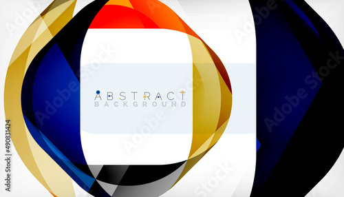 Abstract square shape with overlapping waves, minimal geometric background. Vector Illustration For Wallpaper, Banner, Background, Landing Page